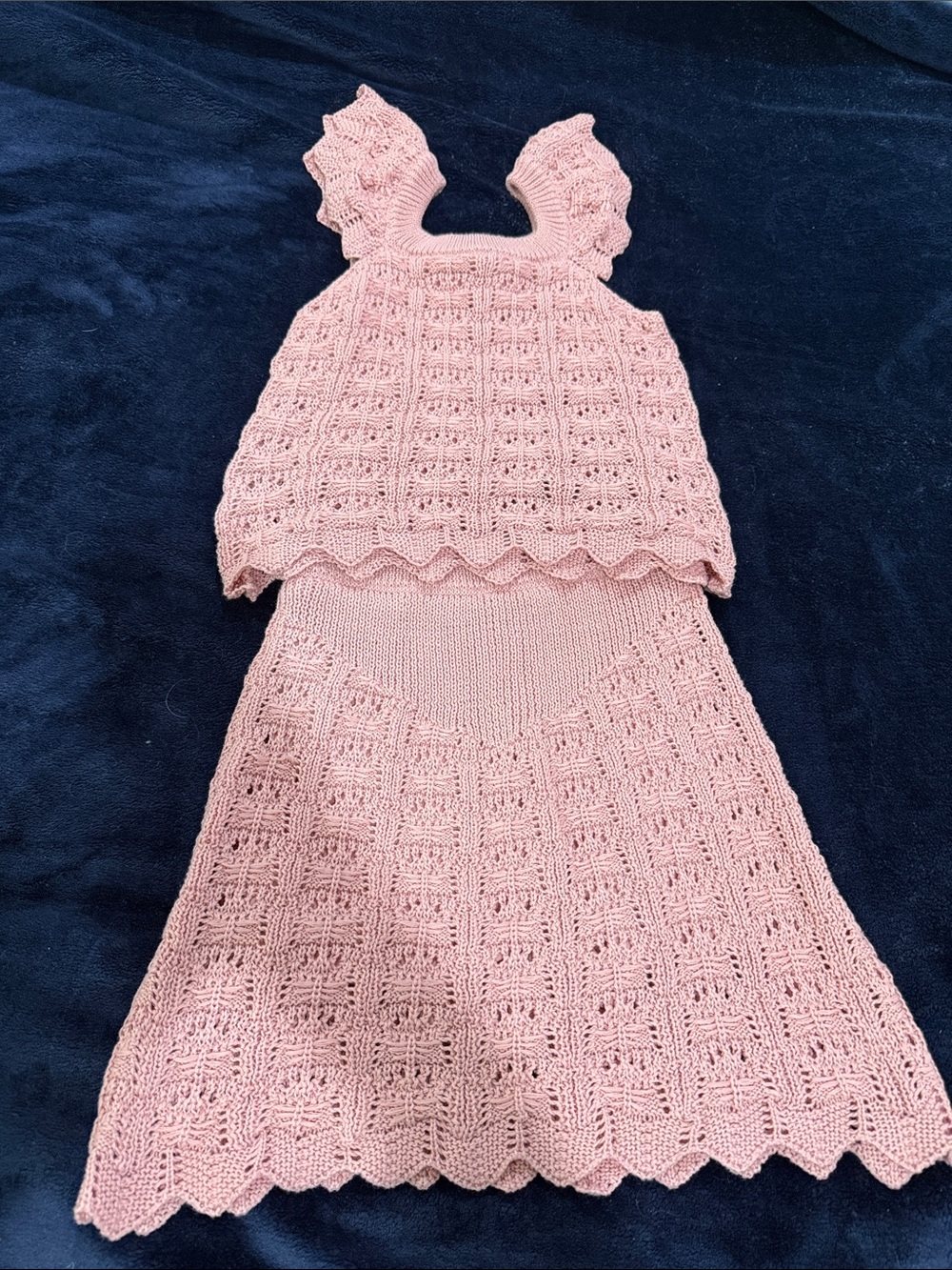 Haute Hippie Pink Knit Sweater with Ribbed Collar
